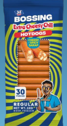 BOSSING EXTRA CHEESYCHILI HOTDOGS REG 30 1Kg