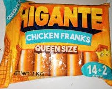 PUREFOODS HIGANTE CHICKEN FRANKS QUEENSIZE 1Kg