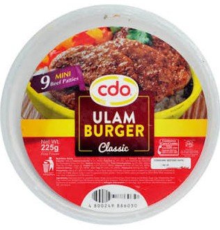 CDO ULAM BURGER MINI PATTIES 250g