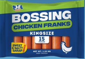 BOSSING CHICKEN FRANKS KINGSIZE 15 1.15Kg
