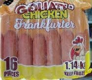 KJ GOLIATH CHICKEN FRANKFURTER 1.14kG 10per box